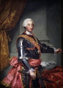 Karl III, Anton Raphael Mengs [Public domain], <a href="https://commons.wikimedia.org/wiki/File%3ACharles_III_of_Spain.jpg">via Wikimedia Commons</a>