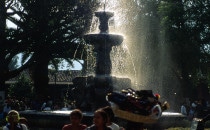 fountain on the plaza in Antigua