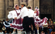 dancers in front of the cathedral in Chihuahua