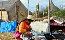 Uro women at Lake Titicaca, Peru