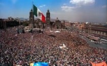 Kundgebung nach dem Marsch auf Mexico City
