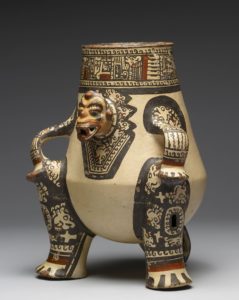 Chorotega Keramik - Die Keramik im so genannten Pataky-Stil zeigt einen Schamanen, der sich in seinen persönlichen Jaguar-Schutzgeist verwandelt hat.