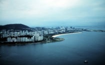 view from the Sugarloaf mountain to the beach of Flamengo