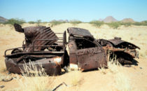Truck wreck in the desert, Namibia