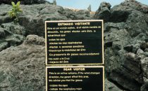 Warnings at the crater of the Masaya Volcano, Nicaragua