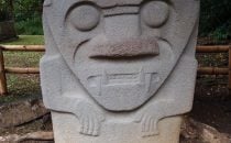 San Agustín - stone statue with carnassial teeth, Colombia