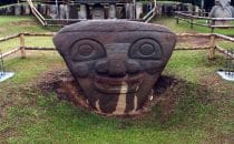 San Agustín - Meseta B triangular stone head, Colombia