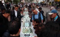 Bogotá - chess players on the Carrera 7, Colombia