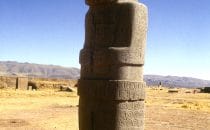 Ponce Monolith in Tiwanaku near La Paz, Bolivia