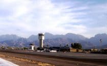 Loreto Airport,with the Sierra de la Giganta in the background, Baja California Sur, Mexico