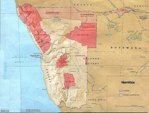 Karte der Homelands in Namibia