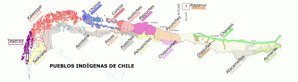 Karte der indigenen Völker Chiles